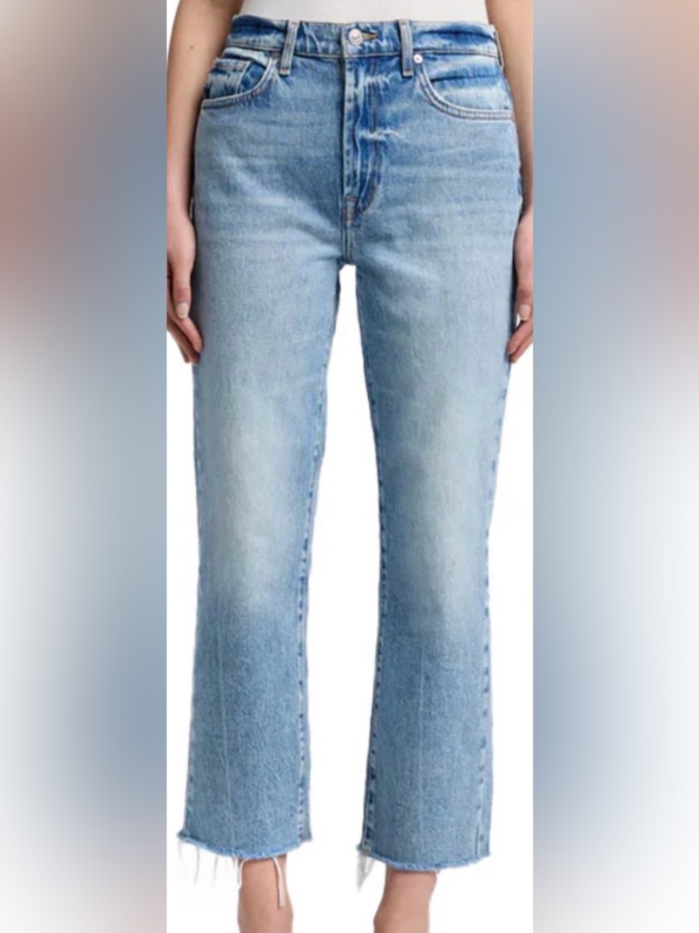 7 for All Mankind Light Wash Women's Straight Logan Jeans Classic Denim NWT